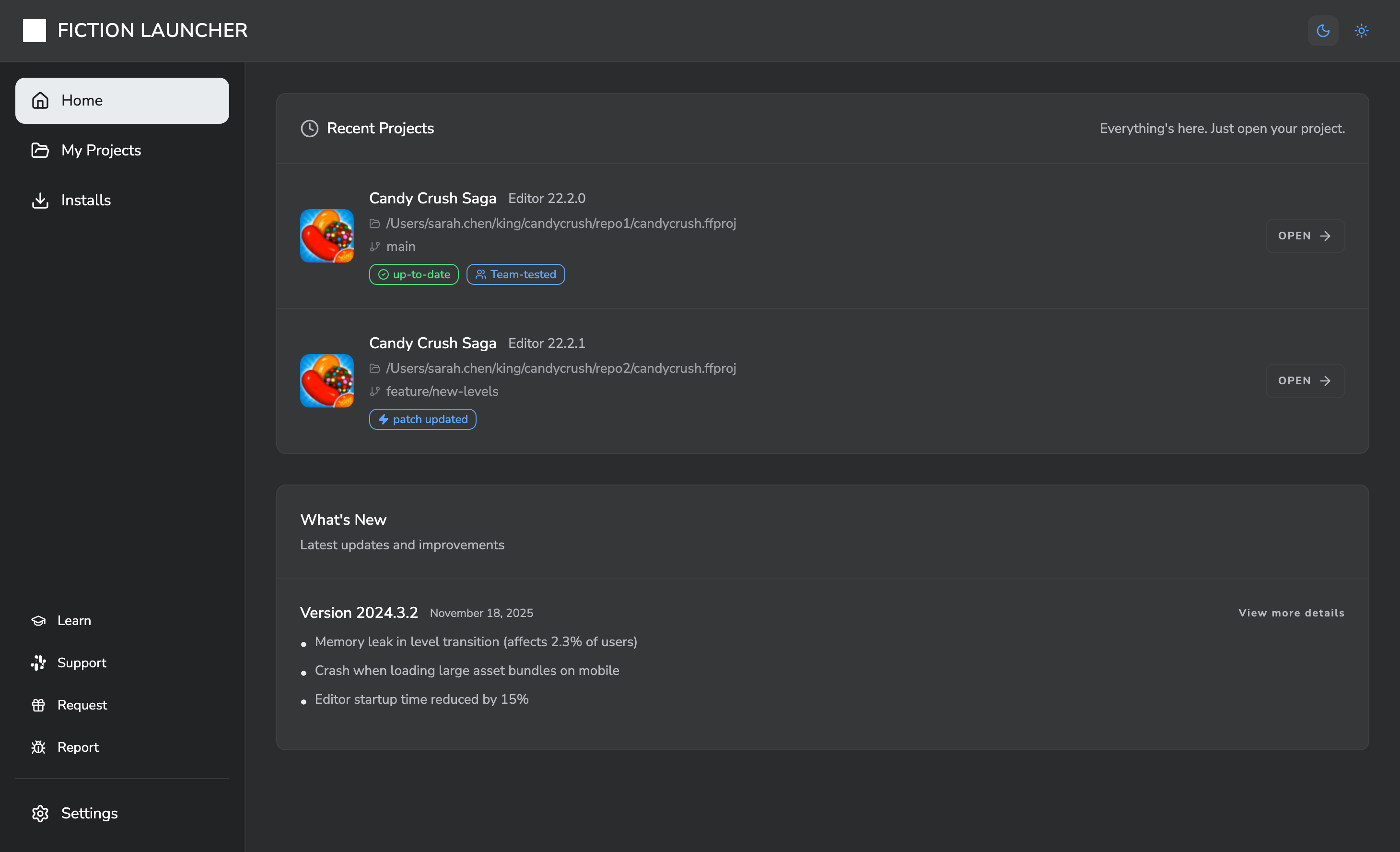 King game editor launcher