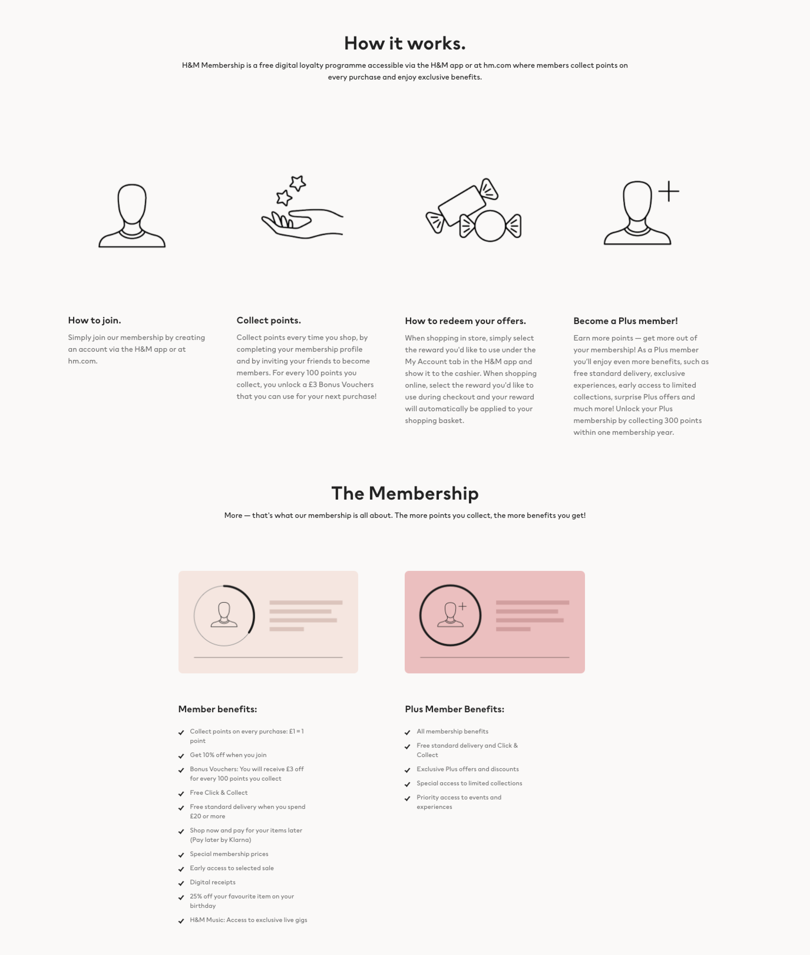 Membership page where we explain what's the membership and benefit of each tier level 